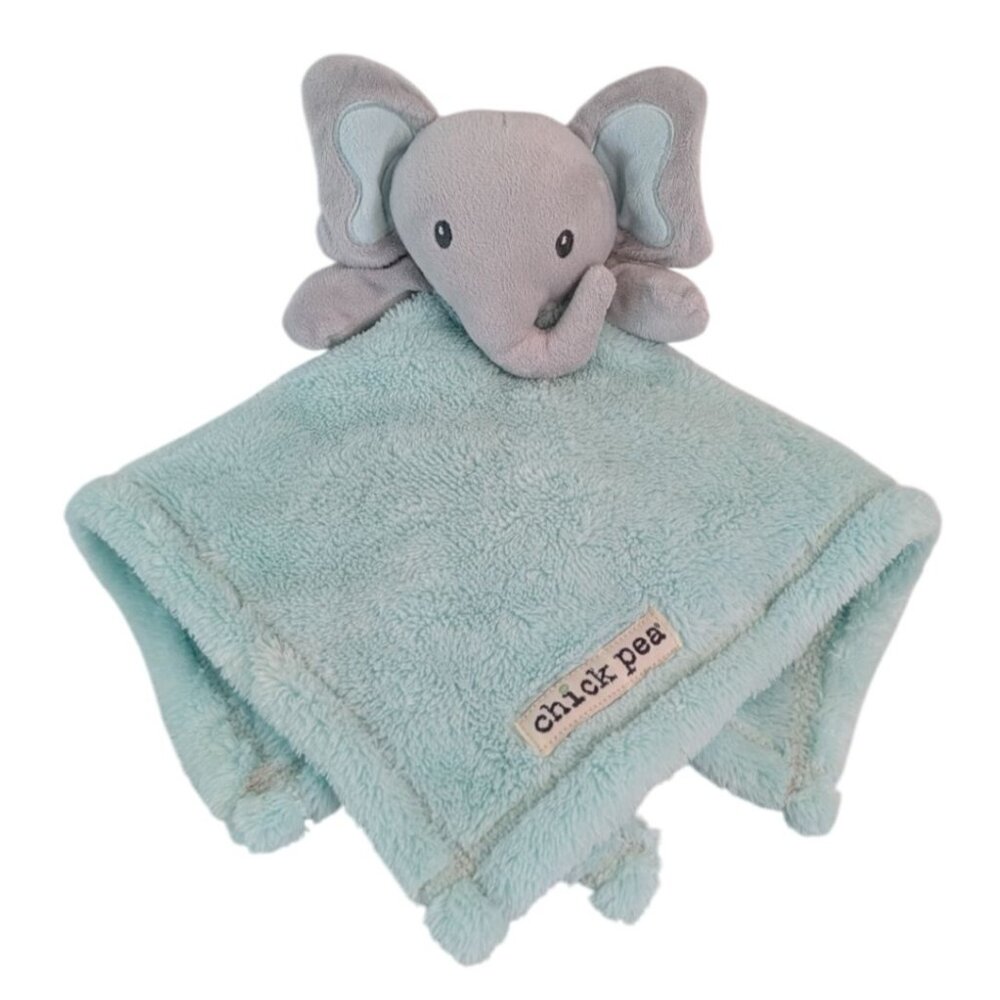 Chick Pea Mint Green Elephant Lovey 15" Babyā Security Blanket Gray Plush